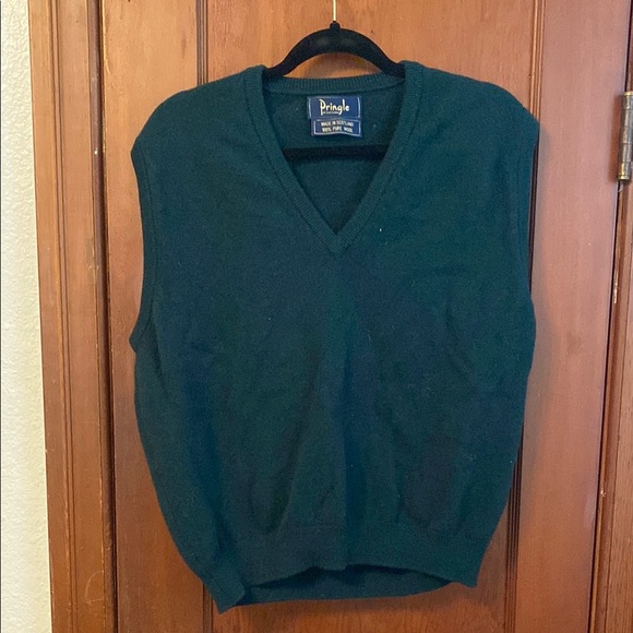 Pringle Sweaters - 100% wool vintage green sweater vest
